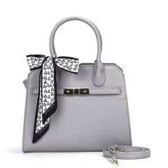 Gessy Tote Handbag with Scarf Grey 2095