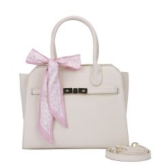 Gessy Tote Handbag with Scarf Beige 2095