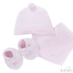 100% Cotton Baby Bandana Set Pink at Guineys Ireland