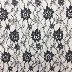 Embroidered Lace Fabric Black