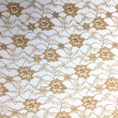 Embroidered Lace Fabric Gold