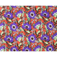 Mindy Florals Field Blooms Polycotton Orange Fabric 1082 – Price by the Metre