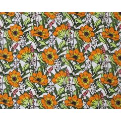 Mindy Florals Field Blooms Polycotton White Fabric 1082 – Price by the Metre