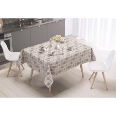 Retro floral PVC oil cloth tablecloth 140cm wide sold by the metre