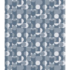 Circle Blue Oil Cloth 1219-2 - Price by the metre