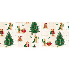 Christmas Glossy Oil Cloth Bear 153.1 - By the Metre