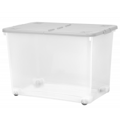 Wham 80 Litre Box with Wheels Clear