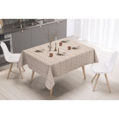 Natural leaf PVC oil cloth tablecloth 140cm wide sold by the metre