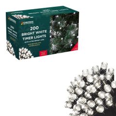 200 LED white battery operated timer lights for indoor and outdoor decoration