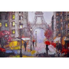 Paris in the Evening Canvas Picture 80x120cm