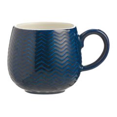 Mason Cash Embossed Chevron Navy Mug