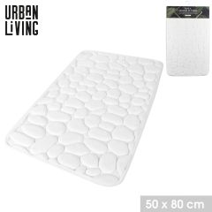 Pebble Memory Foam Bath Mat White 50x80cm - Online Offer Only