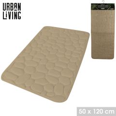 Pebble Memory Foam Bath Mat Beige 50x120cm - Online Offer Only