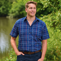 Whitby Check Short Sleeve Shirt Blue by Champion at Guineys Ireland
