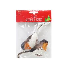 2 Pack of Christmas Decorative Robins Ireland