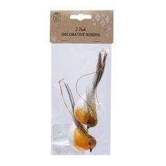 2 Pack of Hanging Robin Christmas Decorations at Guineys Ireland