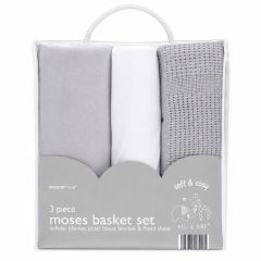 Eli & Raff 3 Piece Moses Basket Set at Guineys Ireland