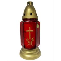 Grave Lantern Red Glass 10''