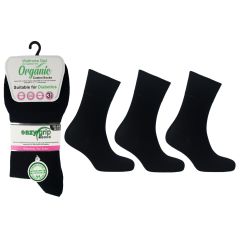 Women's Black Organic Cotton 3 Pack Socks