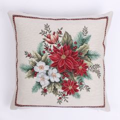 Tapestry Christmas Flower Christmas Cushion Cover 