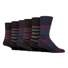 3 Pairs Men's Gentle Grip Cotton Socks Regal Stripe