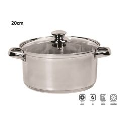 Stainless Steel Pot with Glass Lid 20cm at Guineys Ireland