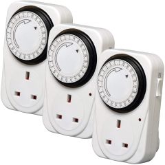 3 Piece 24 Hours Plug In Timer Socket Set