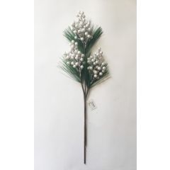 Christmas Decoration Twinkle White Bobble Spray at Guineys Ireland