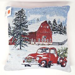 Christmas Scene Tapestry Cushion Cover