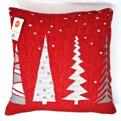 Christmas Trees Red Cushion Cover