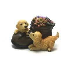 Dogs with Boot Outdoor Garden Ornament