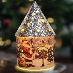 Christmas Paper Lantern Silver Top