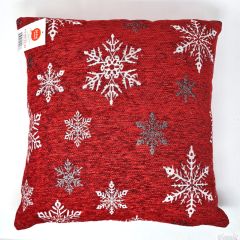 Snowflake Red Cushion Cover