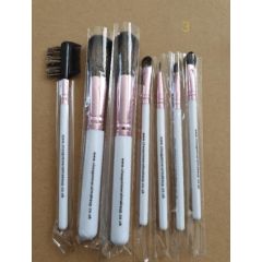 7 Piece Makeup Brush Set White & Pink by the Mineral Shack at Guineys Ireland