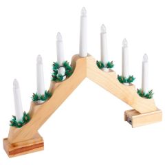 Christmas LED Candle Wooden Bridge