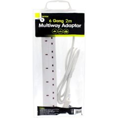 Benross 6 Gang Surge Protected Extension Lead 2 Metre – White
