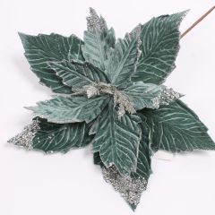 Christmas Artificial Poinsettia Teal - Large