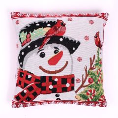 Bird Watching Tapestry Christmas Cushion Cover 