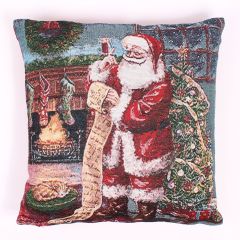 Santa List Tapestry Christmas Cushion Cover 