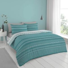 Banded Spots Duvet Cover Set Green by Cloudsoft at Guineys Ireland