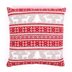 Reindeer Tree Chenille Christmas Cushion Cover