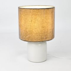 Natural Lamp Shade with Ceramic Base