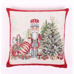 Nutcracker Tapestry Christmas Cushion Cover