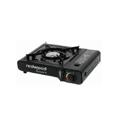 Portable Black Butane Gas Camping Stove 2.1kW with Piezo Ignition and Adjustable Flame Control