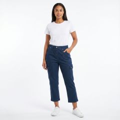 Model wearing the Women's Stretch Denim Combat Trousers