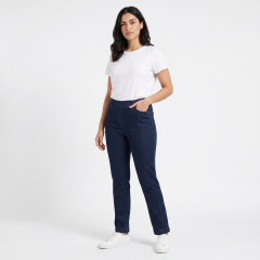 Model wearing the Women's Stretch Denim Trousers