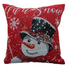 Showing the Let It Snow Tapestry Christmas Cushion Cover