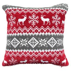 showing the Christmas Deer Chenille Cushion Cover
