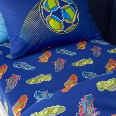 Catherine Lansfield bright football fitted sheet with sporty design for kids bedroom