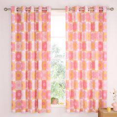Catherine Lansfield retro daisy curtains 66x72 inch with colourful floral pattern for bedroom